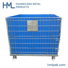 Folding Stackable Wire Mesh Container for Sale with PP Sheet